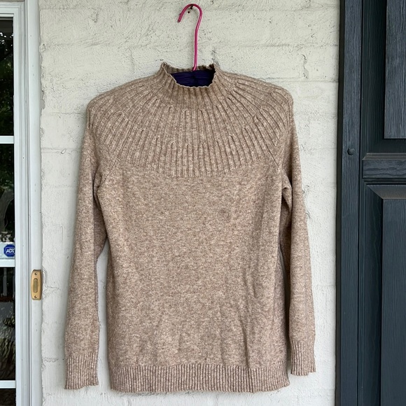 By Anthropologie Welford Tan Mock Neck Pullover Sweater Size Small - Picture 5 of 16